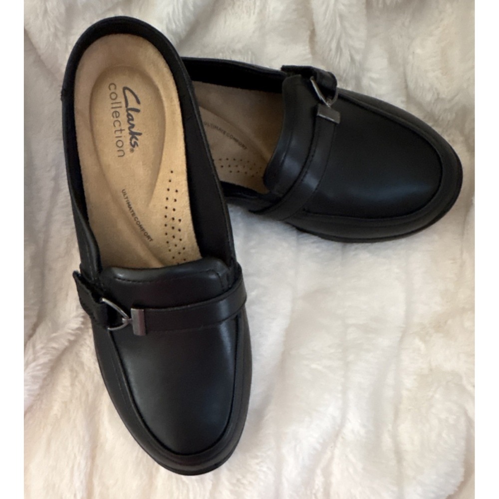 Clarks Collection Ultimate Comfort Black Leather Loafer Comfort Shoes 9W